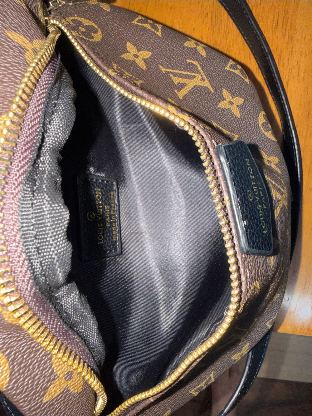 Louis Vuitton Brown Monogram Canvas Crossbody Belt Bag with Black Strap - Picture 3 of 3